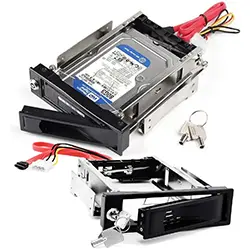 Rack pour disque dur 3.5 pouce SATA amovible Rackable a chaud sur 5,25 pouce en Aluminium pour Serveur PC