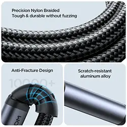 Cable AUX 3.5mm audio mâle vers mâle tressé Joyroom SY-A08 1.2m