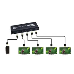 Splitter Amplificateur Séparateur HDMI 3D 4K 60Hz 4 Ports Sorties