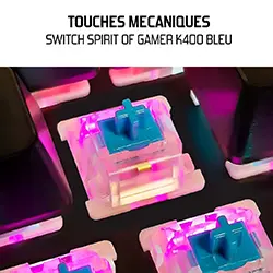 Clavier Mécanique Gaming Spirit Of Gamer XPERT-K400 CLA-XK400 Rétro Eclairage RGB Switch Bleu AZERTY