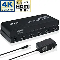 Splitter Amplificateur Séparateur HDMI 3D 4K 60Hz 4 Ports Sorties