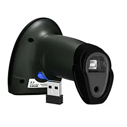 HENEX Lecteur code a barre sans-fil rechargeable 3 en 1 USB + 2.4ghz + Bluetooth 1D 2D QR HC-5208SR-2D-BT