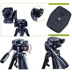 Trépied professionnel Portable yunteng VCT-668 avec tête de trépied tridimensionnelle pour Caméra MAX:146cm
