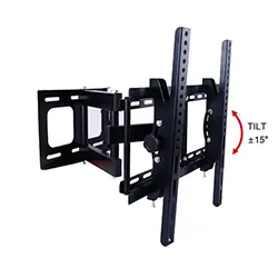 Support mural universel pour TV avec bras télescopique rotatif réglable avec inclinaison de 26 à 55 pouces supporte jusqu'à 50kg D40