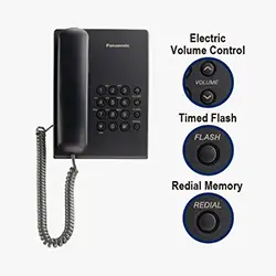 Téléphone FIXE filaire PANASONIC KX-TS500MX - Noir