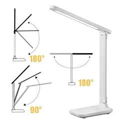Lampe de Bureau Table LED de chevet Veilleuse avec protection oculaire USB MT-ACC24 avec 3 Températures de Lumière
