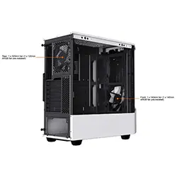 Boitier Gaming PC ATX GAMEMAX Contac Turbo ARGB COC en acier et Verre Trempé Antipoussière - Blanc/Noir