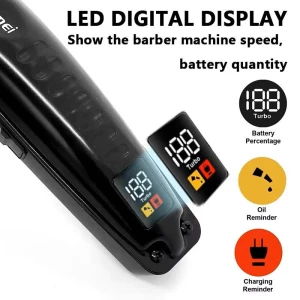 Kemei KM-1578 Tondeuse 10W Sans Fil Rechargeable USB Barbe & Cheveux LCD