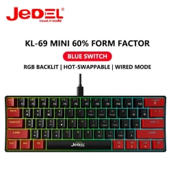 Clavier Mécanique Gaming Filaire USB RGB Blue Switches QWERTY JEDEL KL-69