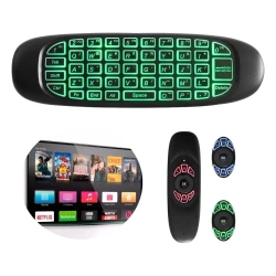 Télécommande Air Mouse Avec Clavier Rétroéclairer Sans Fil 2.4Ghz Pour Smart Tv Box Android PC