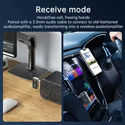 Emetteur Recepteur Audio sans-fil Bluetooth 5.3 AUX Jack 3.5mm pour haut parleur, casque, auto