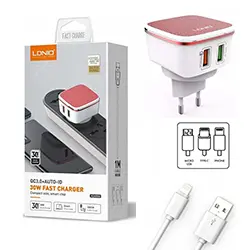 Chargeur LDNIO A2405Q Charge rapide double ports USB QC3.0 AUTO-ID 30W + Câble 1m