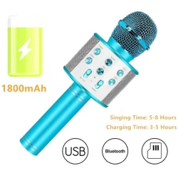 Microphone sans-fil Bluetooth KT-WS858 avec haut parleur AUX USB TF Card