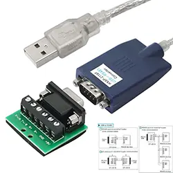 Câble adaptateur USB vers port série RS485 avec chipset FTDI 6 positions 1m pour carte de contrôle d'accès industriel