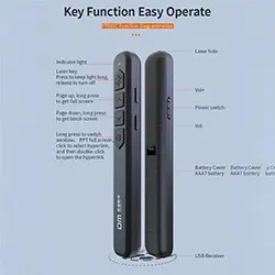 Pointeur laser Présentateur télécommandes de présentation PowerPoint sans-fil RF 2.4 GHz DM PT001C