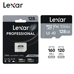 Carte mémoire Professional Micro SD Lexar 1066x Class10 SDXC 160MB/s