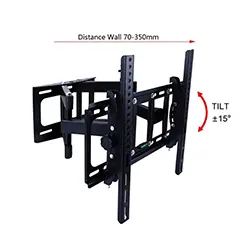 Support mural universel pour TV avec bras télescopique rotatif réglable avec inclinaison de 26" à 55" D50
