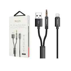 Adaptateur Audio Lightning Vers AUX 3.5mm + USB Charge YESIDO YAU18 1.2m