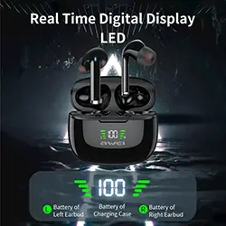 Ecouteur Earbuds sans-fil bluetooth 5.2 AWEI TWS TA8 Étanche IPX4 Sport Gaming avec ANC et Ecran Led