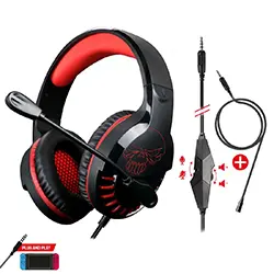 Casque Gaming filaire Spirit Of Gamer PRO-H3 SWITCH EDITION MIC-PH3SW pour Nintendo Switch, Smartphone - Noir|Rouge