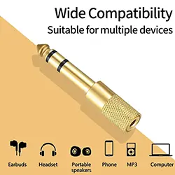 Adaptateur convertisseur Audio AUX 6.35mm Mâle vers 3.5mm femelle