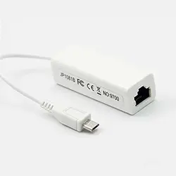 Adaptateur carte réseau ethernet Micro USB 2.0 vers RJ45 100Mbps pour Windows, Android, PC portable, tablette