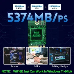 Carte Adaptateur sans fil WiFi 6E Intel AX210NGW Bluetooth 5.3 2.4G/5G/6GHz 802.11AX