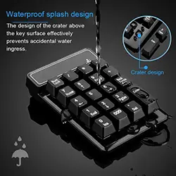 Pavé Numerique sans-fil 2.4ghz Mini clavier mécanique 19 Touches etanche