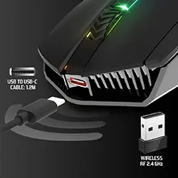Souris Gaming sans-fil Rechargeable 400mAh Spirit Of Gamer XPERT-M200 RGB 10000dpi 8 Boutons Programmables