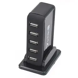 HUB répartiteur USB 2.0 7 ports avec alimentation et support Vertical