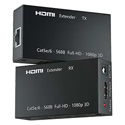 Amplificateur HDMI extender répéteur sur cable RJ45 Cat5e/6 1080P 60m pour PS4, TV Box, PC, ordinateur portable