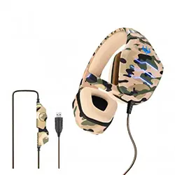 Casque Gaming USB 7.1 Ovleng Q9 E-sports avec Microphone pour PC, Laptop, PS4 - ARMY YELLOW