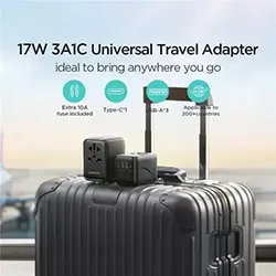 Chargeur Adaptateur de voyage universel 17W 3 Ports USB + Type-c Joyroom JR-TCW01
