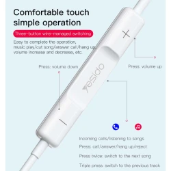 Yesido YH38 Écouteurs Filaire USB-C avec Microphone Intégré
