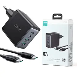 Chargeur GaN Ultra Joyroom JR-TCG02 67W 4 ports (2 x USB, 2 x USB C) + cable Type-c vers Type-c 100W 1.2m