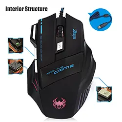 Souris Gaming Filaire USB Zelotes T-80 7200DPI 7 boutons