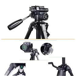 Trépied professionnel Portable yunteng VCT-668 avec tête de trépied tridimensionnelle pour Caméra MAX:146cm