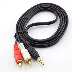 Câble Convertisseur Jack Aux 3.5mm mâle vers to AV 2 x RCA mâle 1.5m 3m 5m 10m
