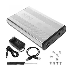 Rack pour disque dur externe HDD 3.5 pouces SATA USB 2.0 avec Alimentation - Argent
