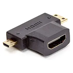Adaptateur Convertisseur HDMI femelle - Micro HDMI Mâle - Mini HDMI Mâle