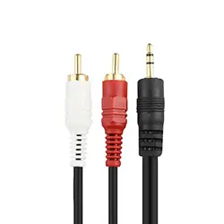 Câble Convertisseur Jack Aux 3.5mm mâle vers to AV 2 x RCA mâle 1.5m 3m 5m 10m