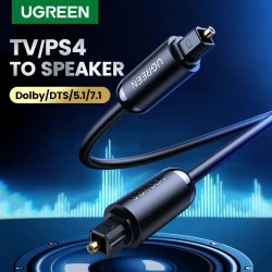 Ugreen Câble Audio optique numérique Toslink 2m pour Home cinéma TV PS4 Xbox