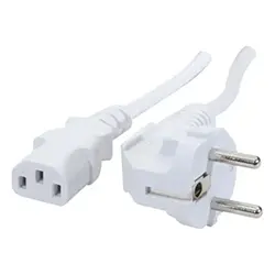 Cable Alimentation IEC C13 3x1mm² 10A 1.5m pour PC, moniteur et onduleur - Blanc