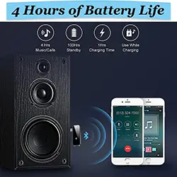 Emetteur Recepteur Audio sans-fil Bluetooth Rechargeable YESIDO YAU25 AUX 3.5mm pour Haut-Parleur TV PC AUTO