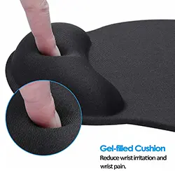 Tapis de souris antidérapant ergonomique avec repose poignet en gel réduit la Fatigue des mains 23 x 19cm - Violet