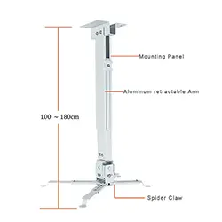 Support Plafond et murale DATASHOW Projecteur universel ajustable 100-180cm en aluminium