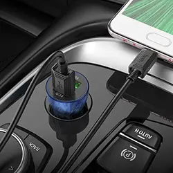 Chargeur Allume-Cigare rapide AUTO HOCO Z47 Double ports USB QC3.0 20W