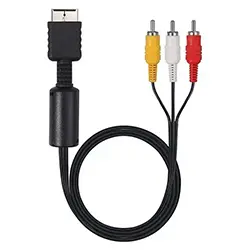 Cable Vidéo Audio PS2 vers AV RCA avec filtre 1.8m pour PS1 PS2 PS3
