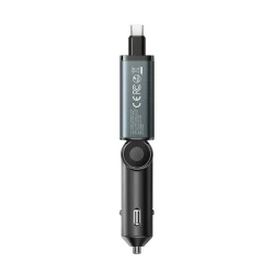 Joyroom JR-CCL07 Chargeur Auto 45W avec câble rétractable et ports USB‑C / USB‑A