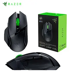 Souris sans fil 2.4ghz et Bluetooth gaming Razer Basilisk V3 X Hyperspeed 9 boutons Noir et Vert